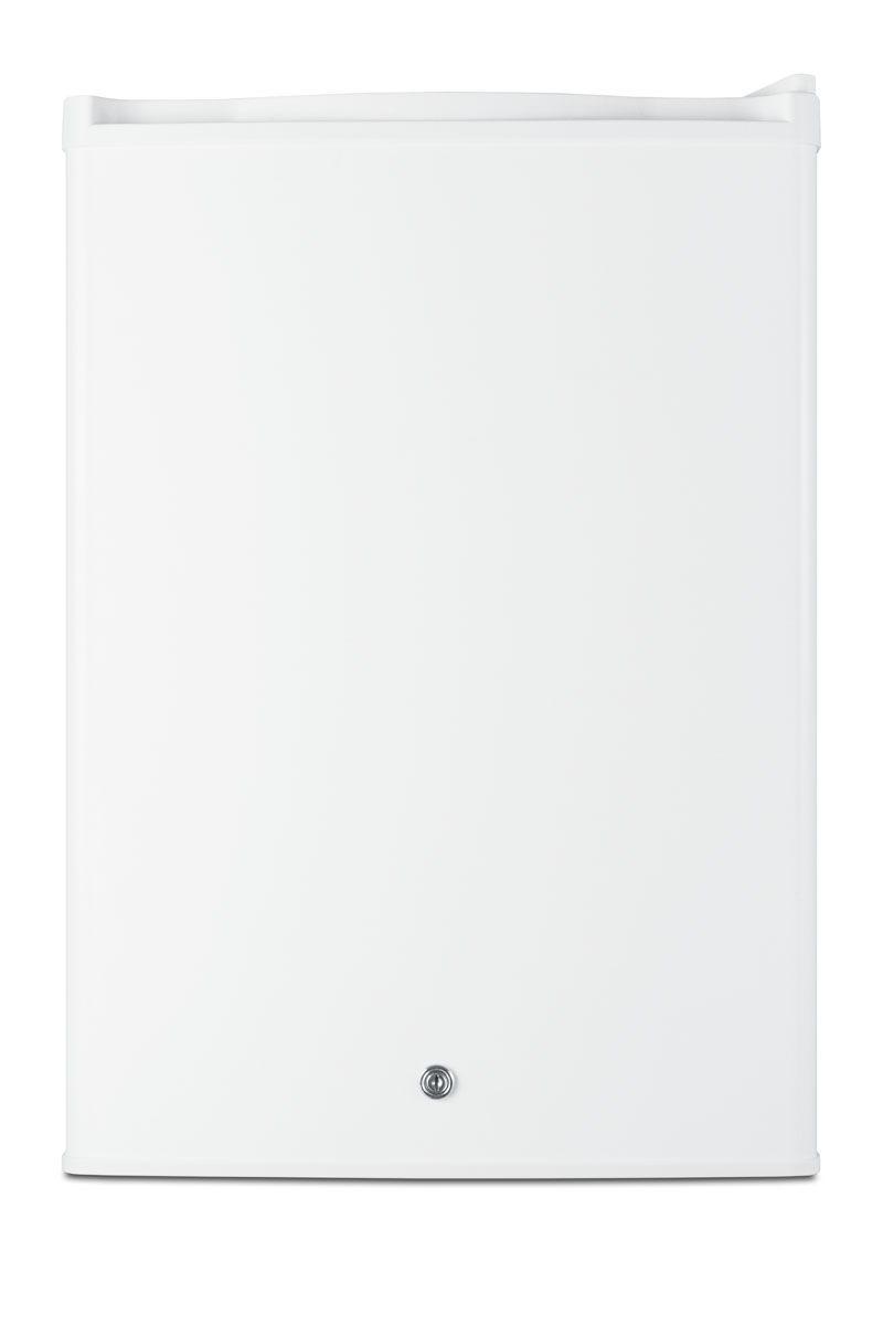 Commercial style built-in capable compact all-refrigerator in white with digital thermostat